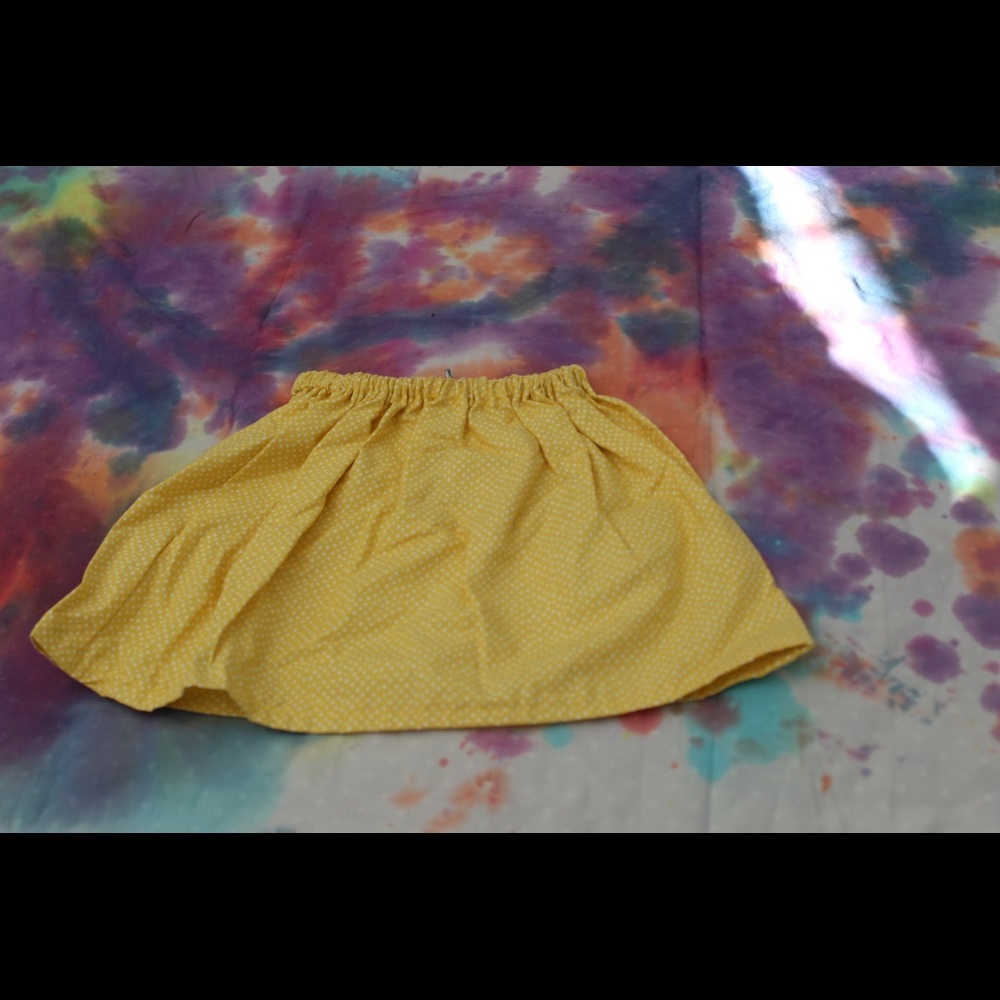Yellow polka dot skirt